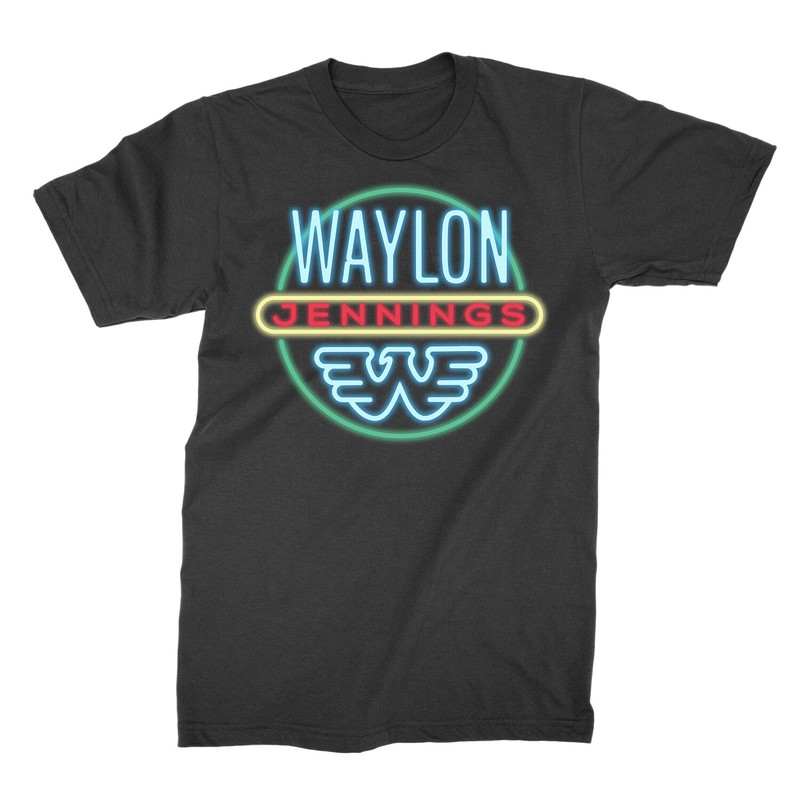 Authentic WAYLON JENNINGS Neon T-Shirt S M L XL 2XL 3XL NEW