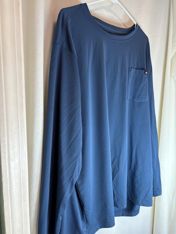 Dickies Performance Moisture Wicking Long Sleeve Pocket Blue T-Shirt Mens 3XL gallery