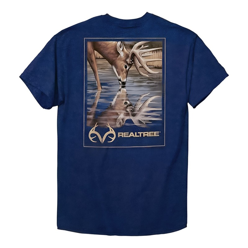 Realtree Deer Reflection T-Shirt (L)- Navy