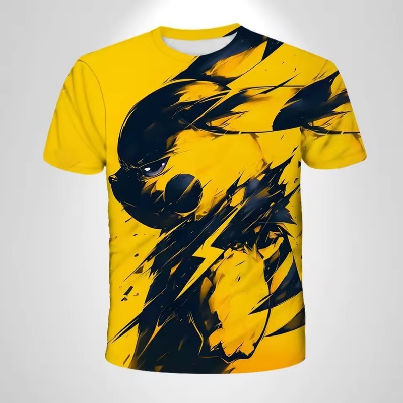 Fashion trend 2025 new Pikachu cosplay crew neck T-shirt