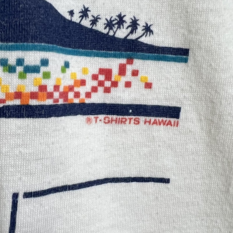 Vintage Hawaii Shirt Mens XL Off White Rainbow Palm Tee T-Shirt 70s 80s Sneakers gallery