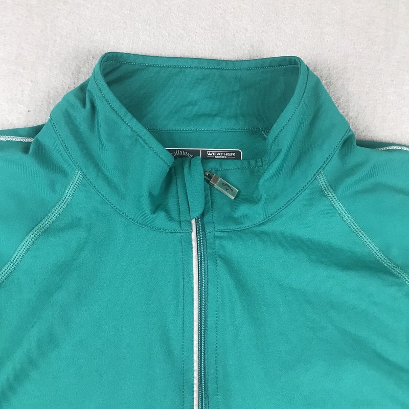 Callaway Shirt Mens Medium Green Performance Weather Series Long Sleeves 1/4 Zip gallery