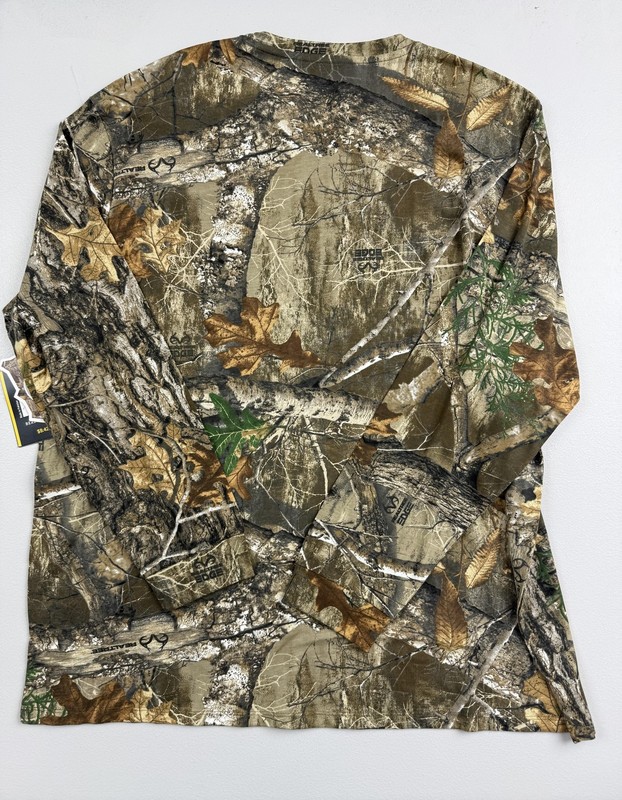Realtree Shirt Mens 3XL Brown Camo Scent Control Long Sleeve Hunting Tee Top gallery