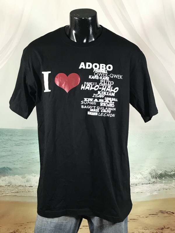 DIBUHO Philippines I ❤️ ADOBO Pancit Filipino Culture Food 3XL actual XL/2XL NEW
