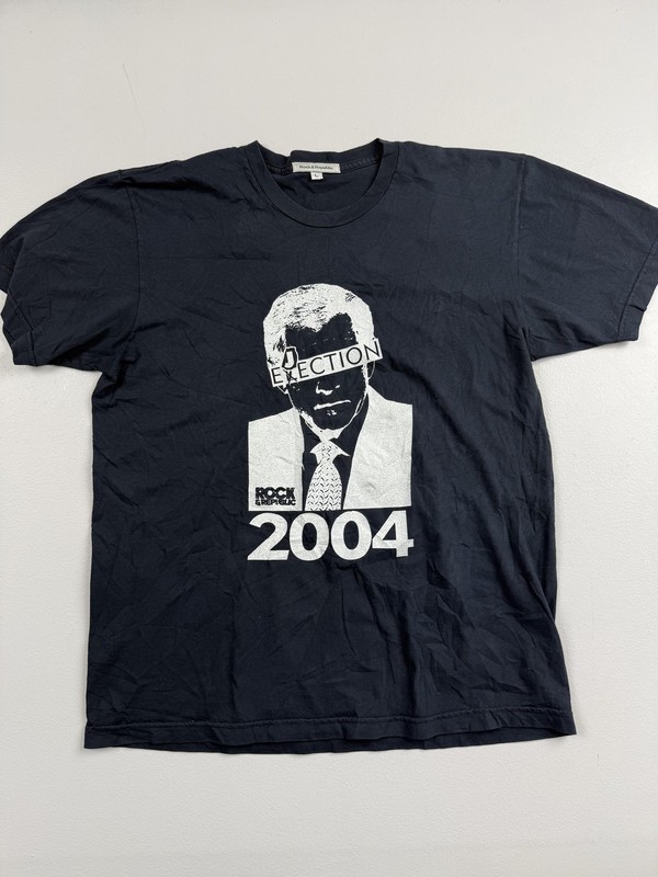 Vintage Rock & Republic Shirt Mens Large Black 2004 Election Graphic Tee Top