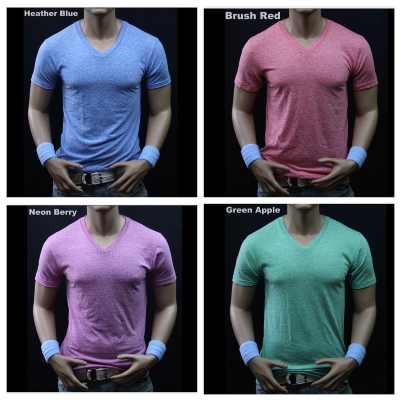 Men Slim T-Shirt V-Neck Fashion Muscle Plain Solid Casual Active Gym Tee S-2X gallery