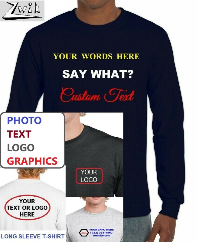 CUSTOM Text Photo Logo, L/S LONG SLEEVE T-Shirt, YOUTH & ADULT Szs, Many Colors gallery