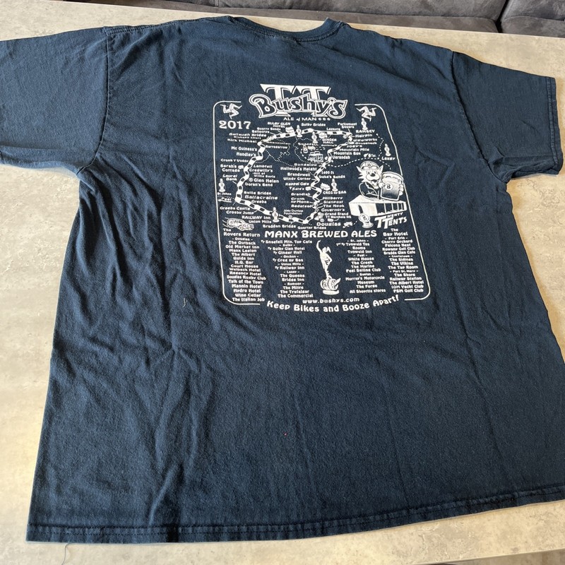 Isle of man TT bushys t shirt size XL 2017, Ale of Man beer tent Tee gallery