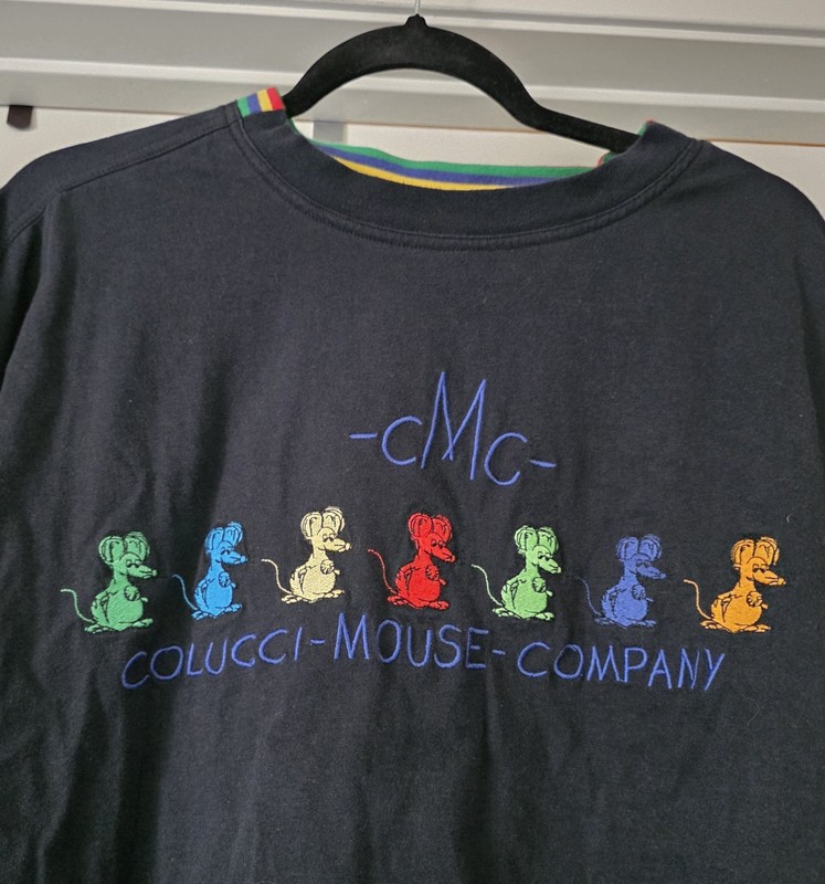 Carlo Colucci T-Shirt Colucci Mouse Company Men XXL Embroidered Cotton Black gallery