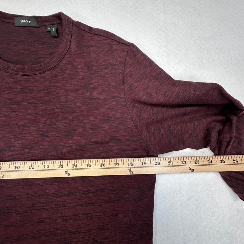 Theory Gaskell Lounge Slub 2 Shirt Mens Medium Chianti Cotton Blend Long Sleeve gallery