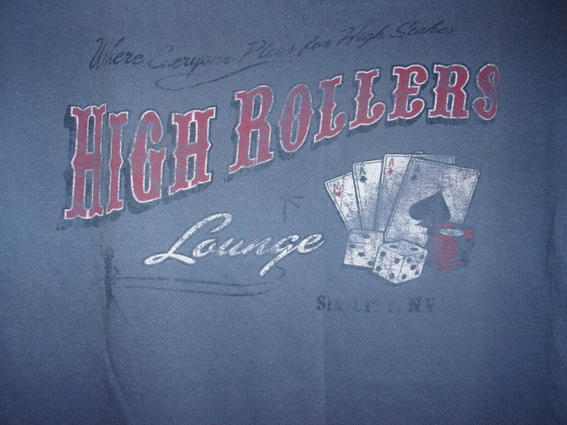 SIN CITY NV HIGH ROLLERS LOUNGE blue L t shirt