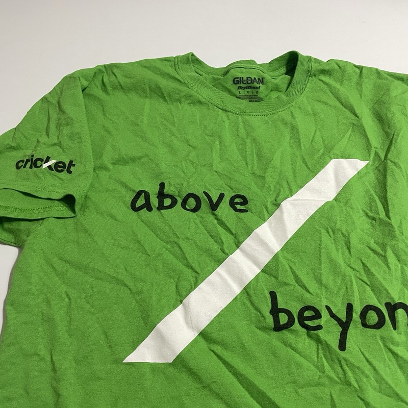 Cricket Wireless Employee Green Above/Beyond SS Gildan T Shirt Sz Large gallery