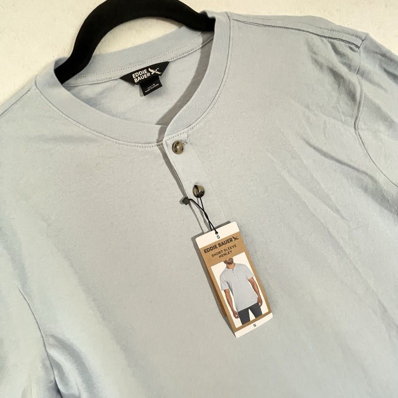 Eddie Bauer Men's Classic Fit Short Sleeve Soft Henley Small