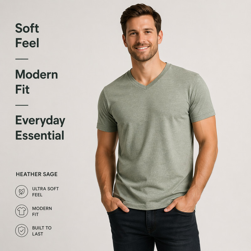 True Classic V-Neck T-Shirts 6 Pack Men Size 2XL New No Tags Soft Premium Fit gallery