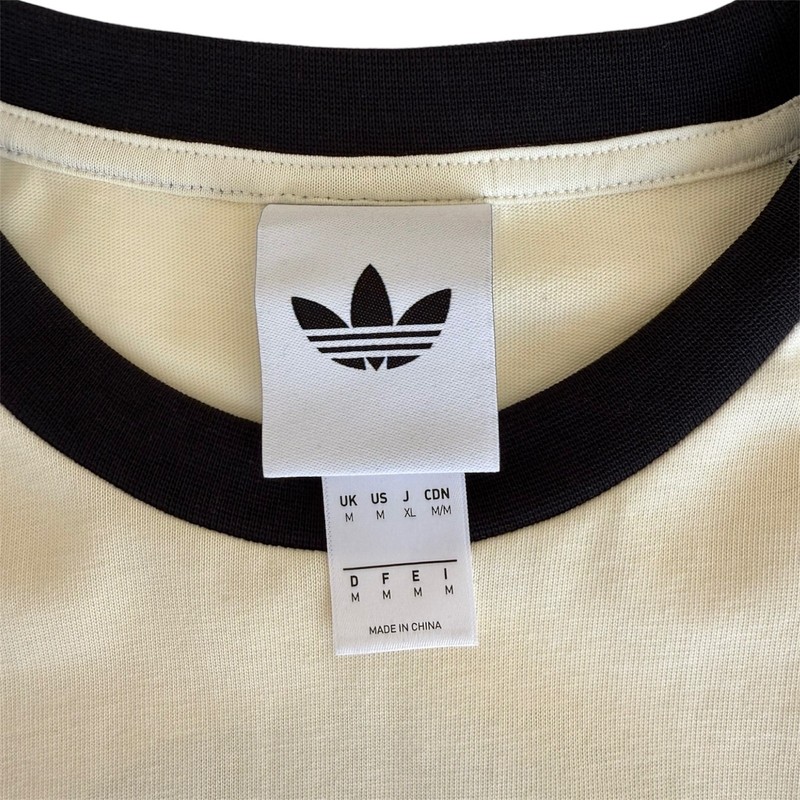 Adidas x Oasis Tour 3 Stripes Long Sleeve T Shirt Cream Black Men M gallery