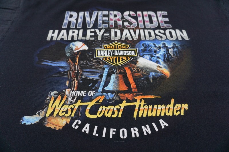 Harley Davidson Shirt Mens XL Black Ride Free West Coast Thunder Logo Biker 2019 gallery
