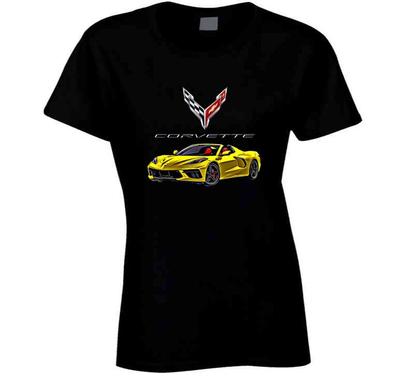 C8 New Vette 2023 Yellow 1 Muscle Sports Car Mid Engine Gift T Shirt gallery