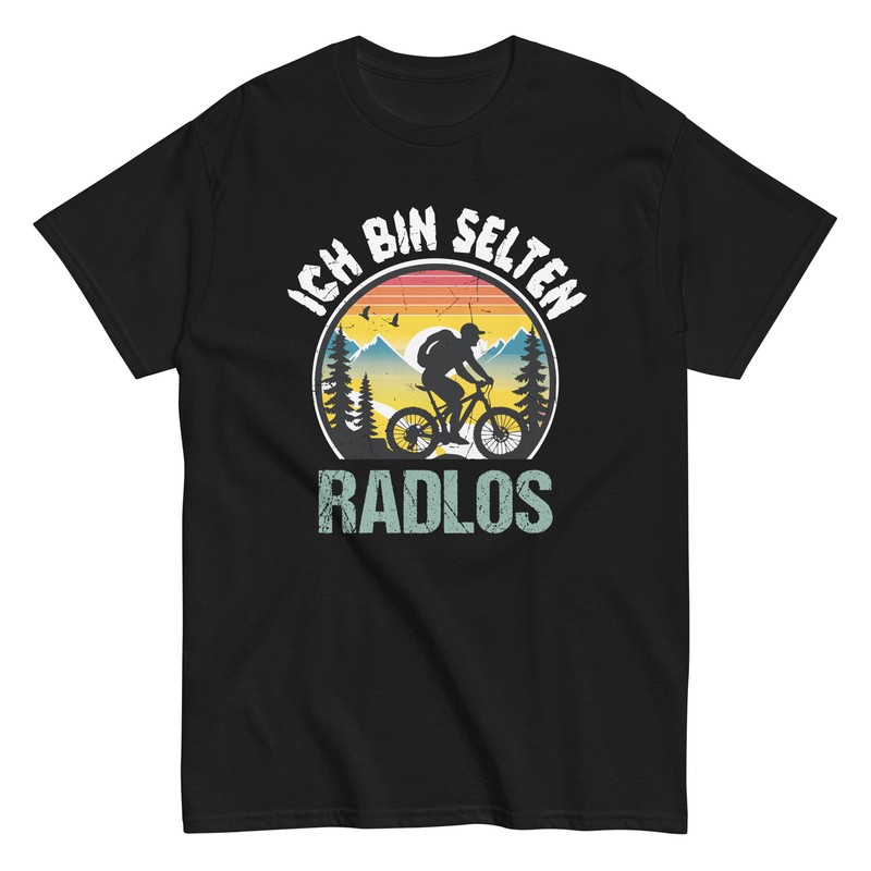 Ich Bin Selten Radlos Fahrrad Radfahren Mountainbike _ Kurzarm _ T-Shirt