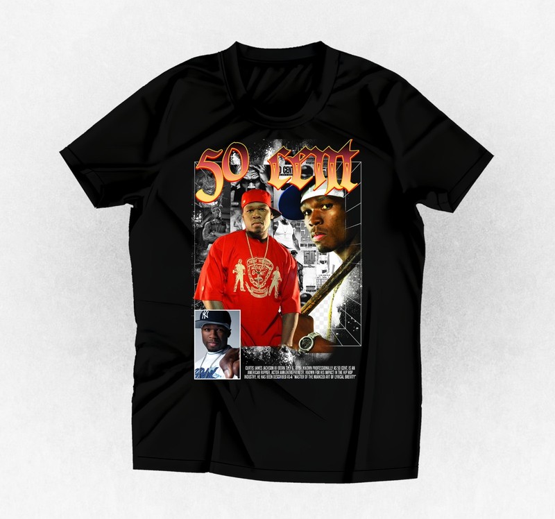 Rapper 50 Cent graphic t-shirt black or any color and size you choose