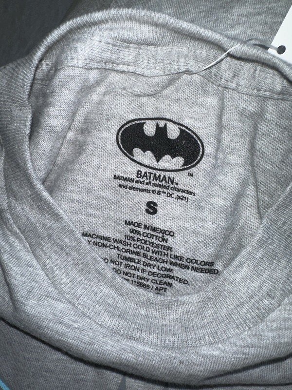 Batman Logo Graphic T-Shirt Mens Small Gray DC Comics Classic Tee Small S gallery