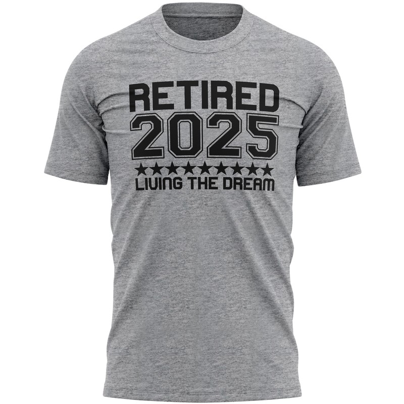 Retired 2024 T Shirt Mens Living The Dream Gift Retirement Top Tee Grandad Dad gallery
