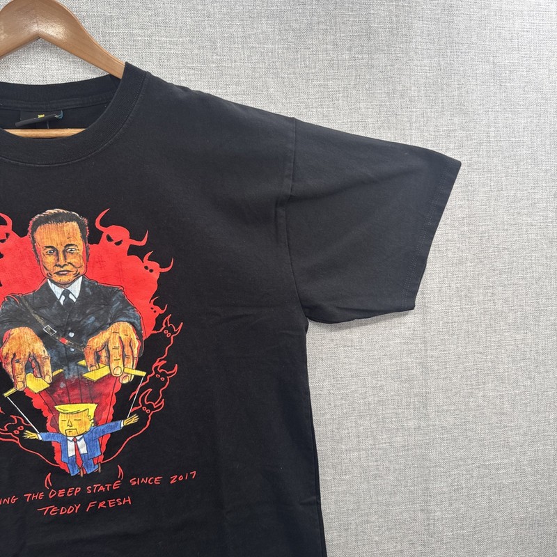 Teddy Fresh Shirt Mens Large Black Fighting Deep State Political Elon Musk Trump gallery