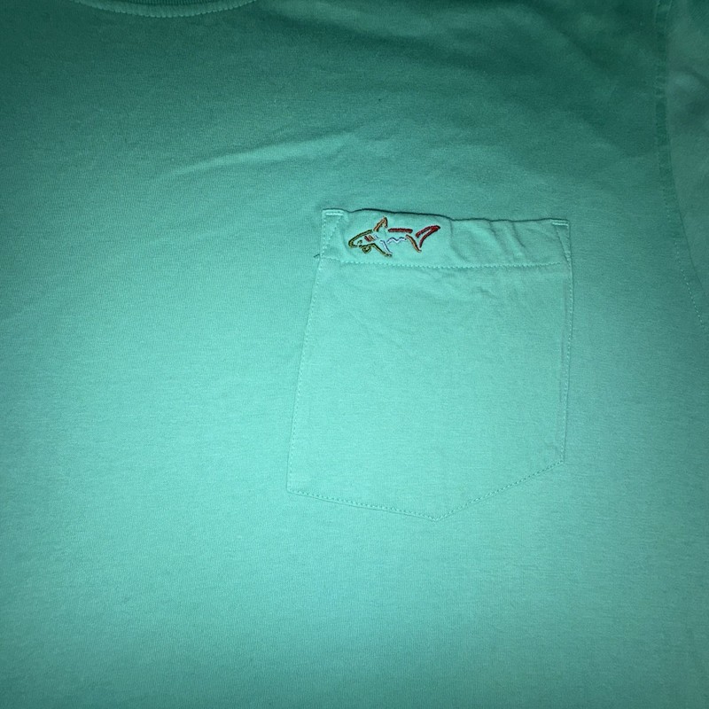 Greg Norman Shark T-Shirt Men XXXL 3XL Teal Pocket Tee Golf gallery
