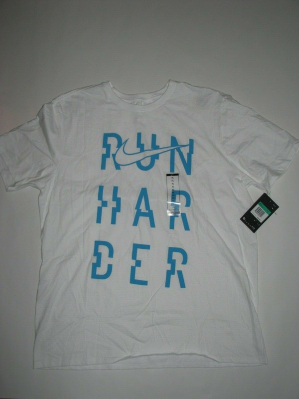 Nike Run Harder Athletic Cut Tee Shirt White Men’s Size XL NWT! AQ8420-100