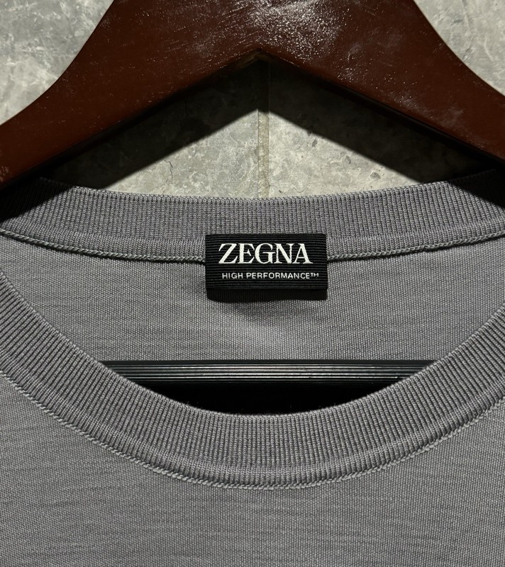 ZEGNA Men’s ‘High Performance’ Wool T-Shirt Light Grey Size XXL / 2XL $920+ NEW gallery