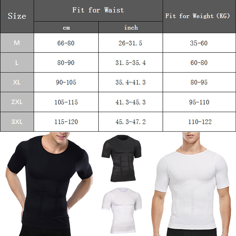 Mens T-Shirt Body Shaper Vest Abs Abdomen Slimming Compression Fitness Shapewear gallery