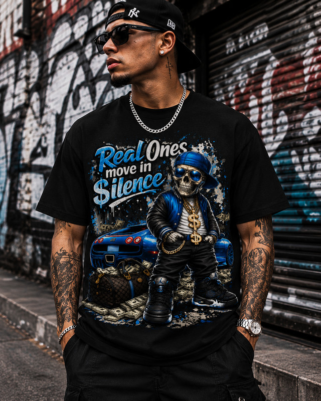 Real Ones Skull T Shirt Sneaker Tee To Match Air Jordan 5 University Blue