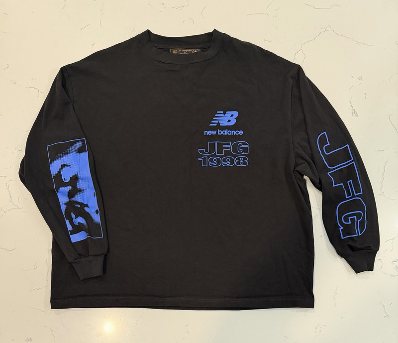 Joe Freshgoods X New Balance JFG 1998 Long Sleeve Graphic T Shirt Black Blue