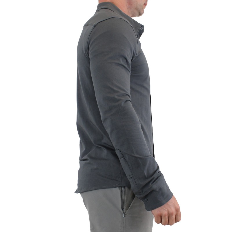 True Classic Men's, Knit Long Sleeve, Slightly Relaxed Fit Collard Shirt gallery