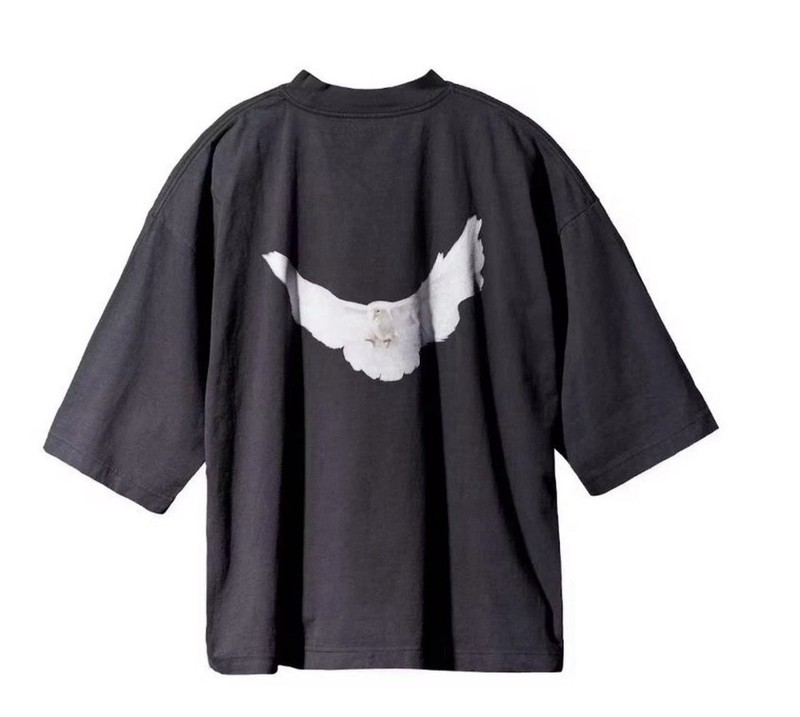 Yeezy Gap Balenciaga 3/4 Tee Dove Color Black Size Medium NIB