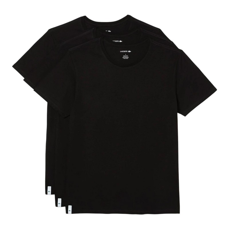 Lacoste Mens 3 Pack T Shirts Black Size M L TH3451