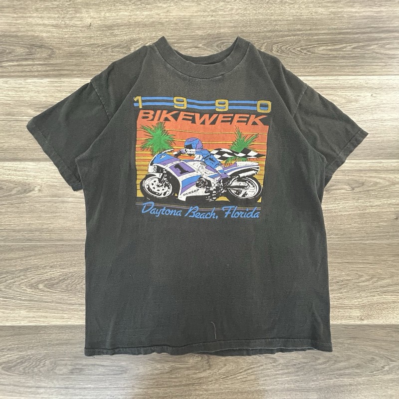 Vintage Daytona Bike Week Shirt Adult XL Faded Stanley Desantis USA Made 90s