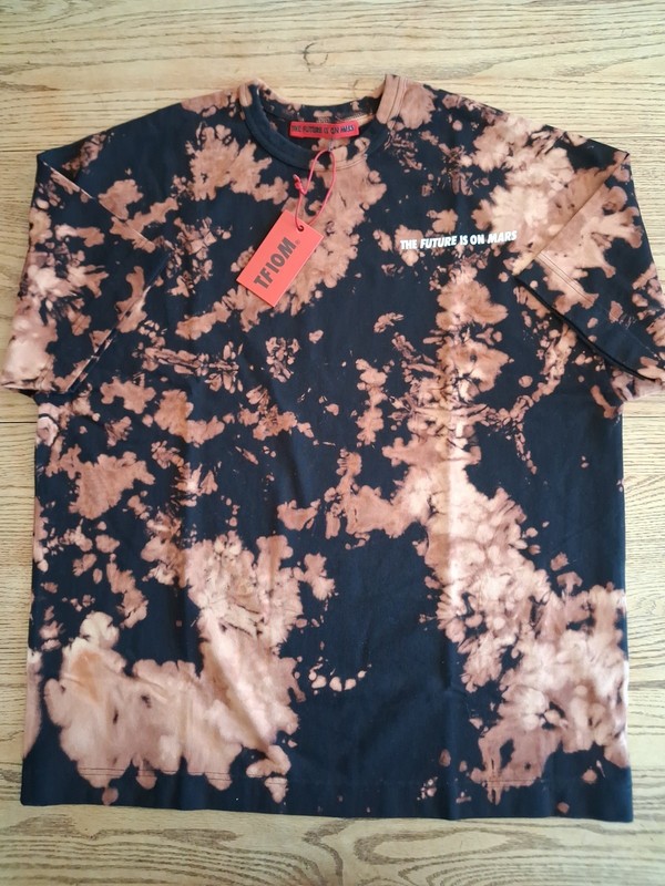 NWT The Future Is On Mars Graphic Thick Heavy T-Shirt Black Bleached Mens Sz XL