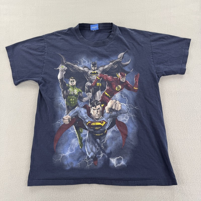 Justice League Shirt Mens Large DC Comics Superman Batman Flash Green Lantern