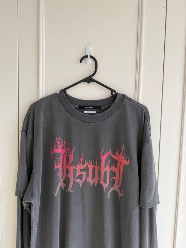 new ksubi tee t shirt mens fuego layered ls black medium m gallery