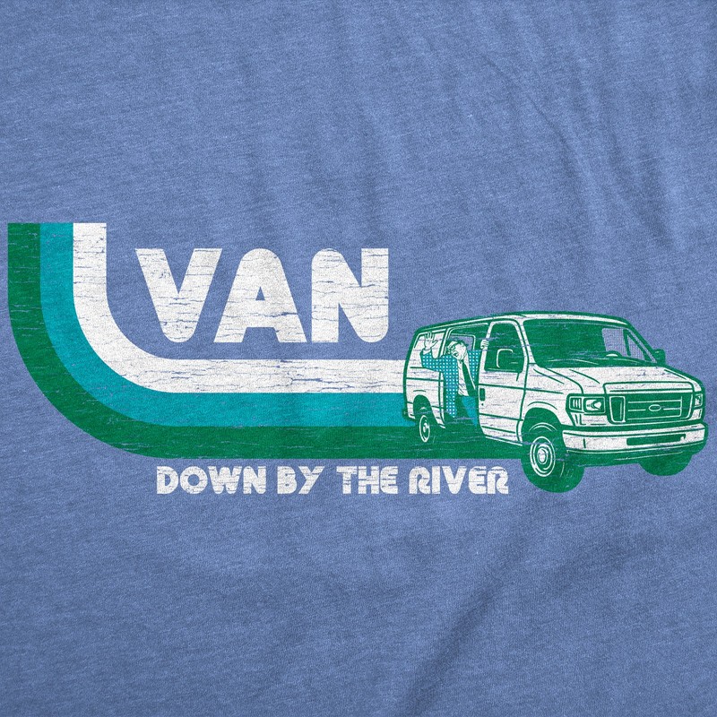 Mens Funny T Shirts Van Down By The River Sarcastic Retro Chris Farley Tee For gallery