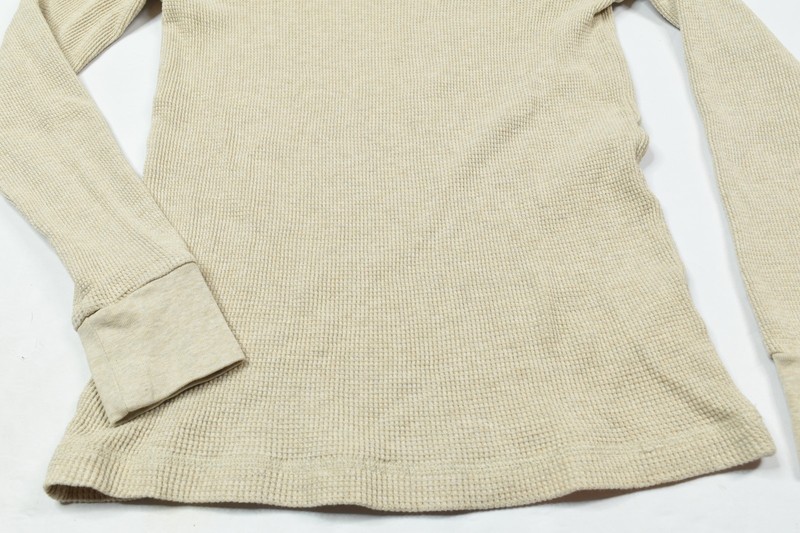 Polo Ralph Lauren Waffle-Knit Thermal Shirt Mens Small Beige Long Sleeve Slim gallery