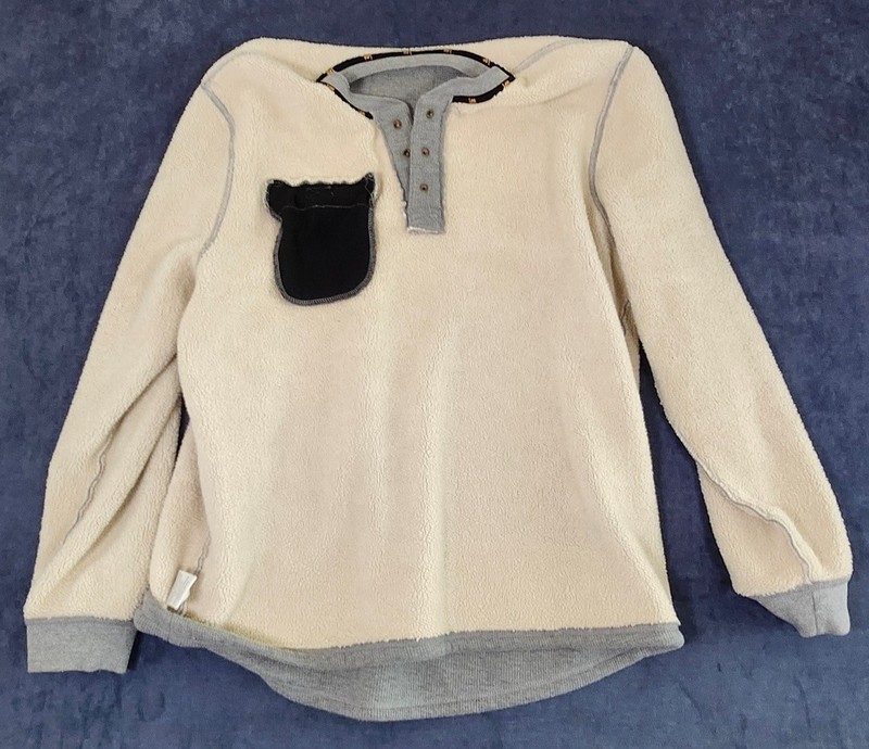Lee Premium Select XL Gray Sherpa Lined Henley Long Sleeve Pullover 1/4 Snap gallery