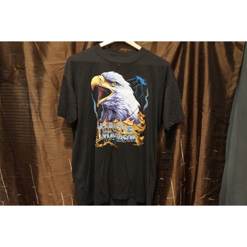 Harley Davidson Screaming Eagle Lightning Graphic T-Shirt Black Large L 50/50