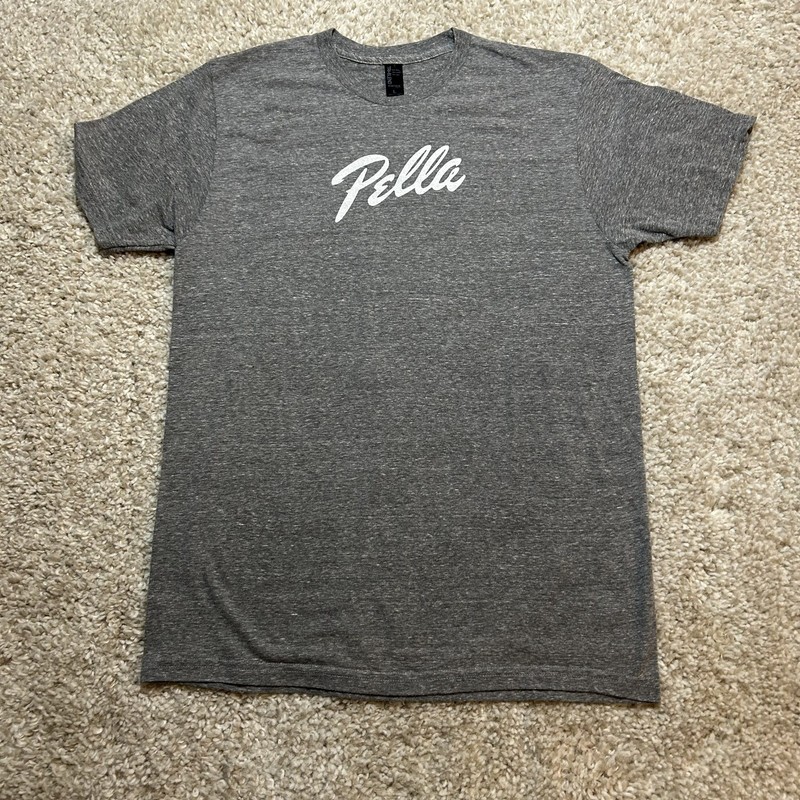 Pella Windows Doors Company Shirt Mens Large Gray Tri Blend Short Sleeve Tee USA