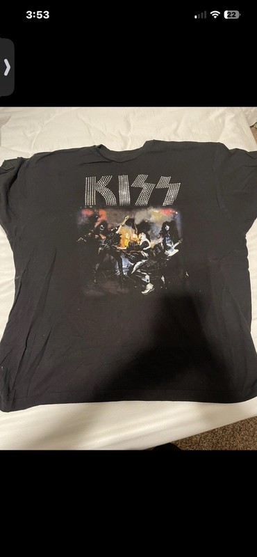 Kiss Rock Band Graphic Spell out Black T Shirt grunge Size XXL – Flaws 2xl