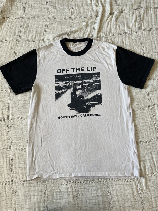 Brandy Melville Surf T-shirt Off The Lip South Bay Two Tone White Mens Large