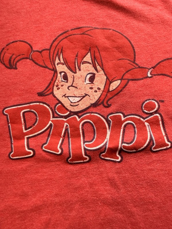 Junk Food Pippi Longstocking Graphic Print Crew Neck T-Shirt Red Women’s S gallery