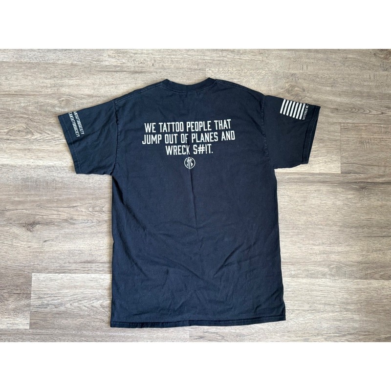 American Tattoo Society T-Shirt Black Graphic Tee Fort Bragg NC Mens Medium M gallery