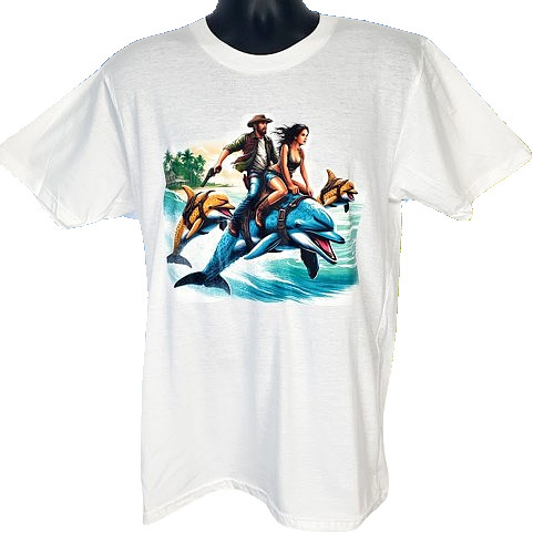 Dolphin Graphic Sealife Tee Size M