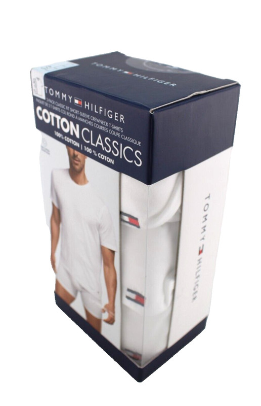 TOMMY HILFIGER Size S 34-36 White Color 3-Pk Classic Crew Neck T-shirts MSRP $42 gallery